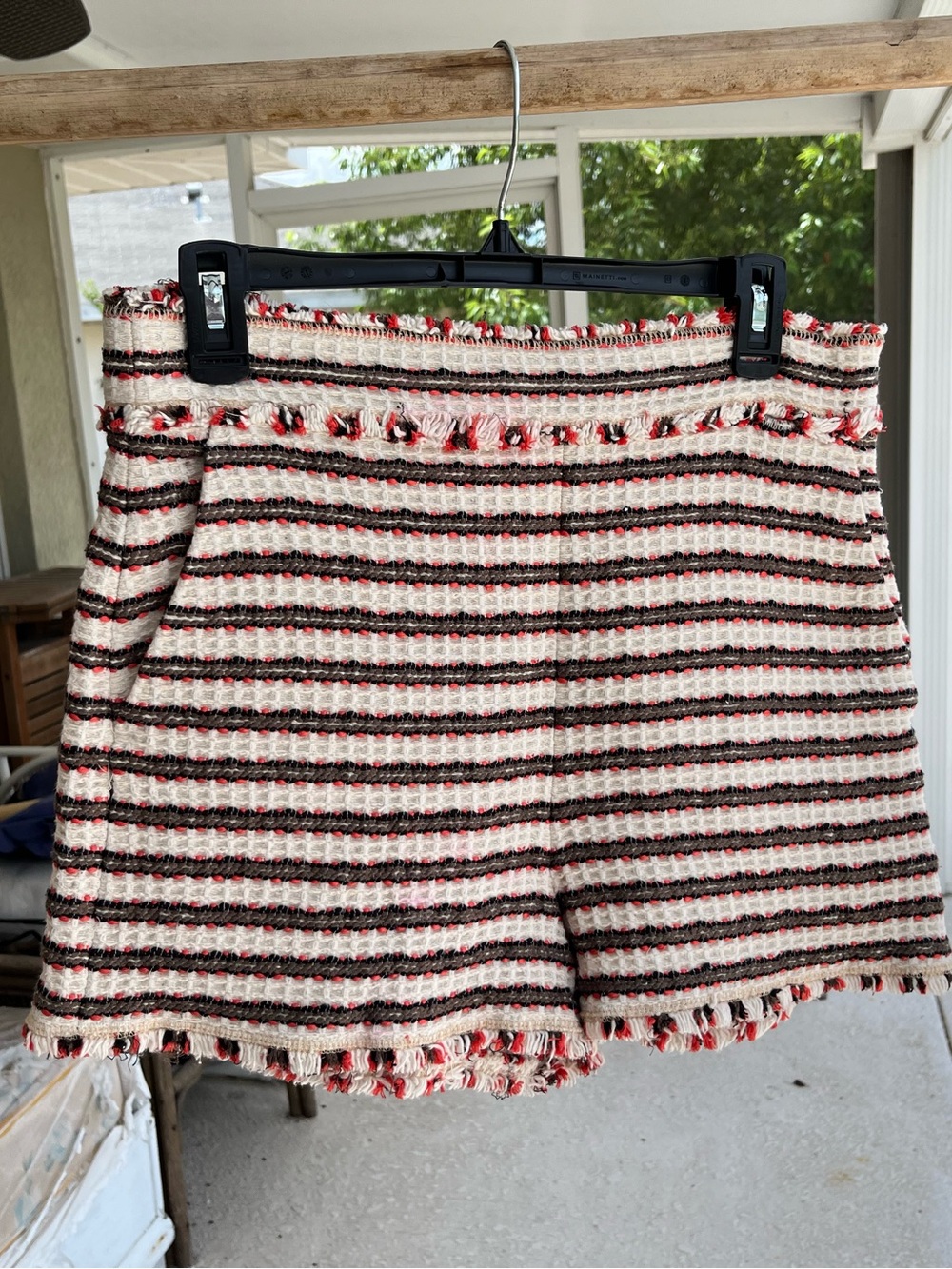 zara striped boucle shorts